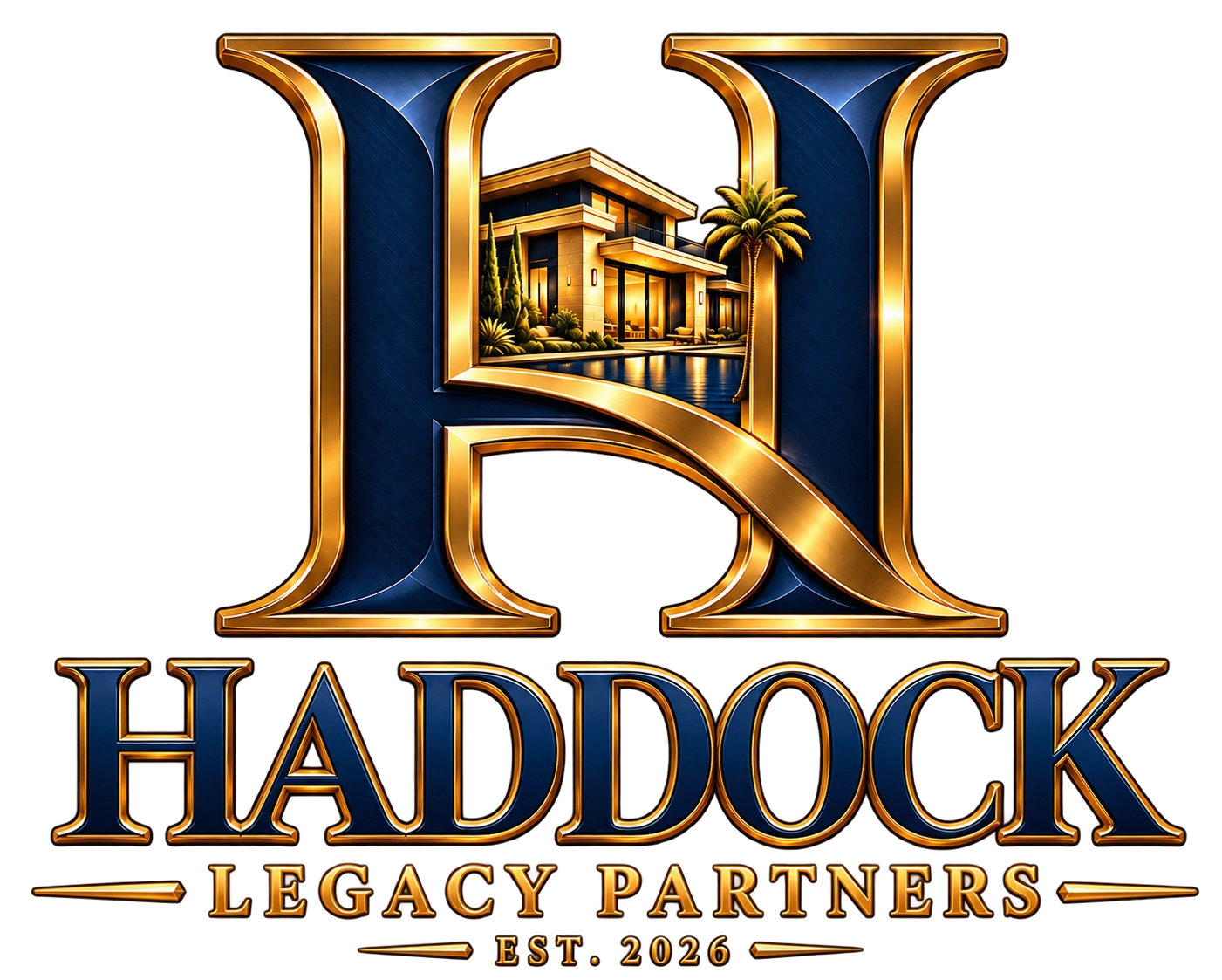 Official navy and gold Haddock Legacy Partners logo